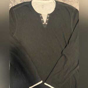 INC | Men’s Layered Black on White Long Sleeve, Size L